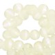 Glaskralen mat holographic line 6mm Off white